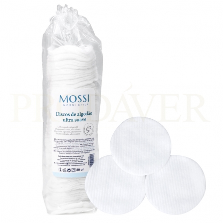 Discos de algodão desmaquilhantes redondos. Round cotton make-up remover discs.