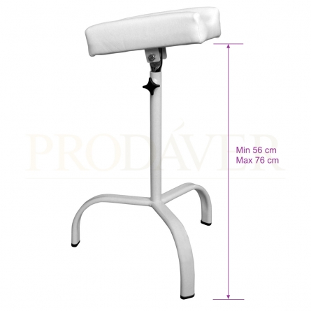 Medidas de apoio de pedicure branco, com tripé, maximum and minimum adjustable height for pedicure support
