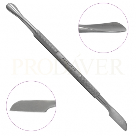 Empurra cutículas com ponta redonda e outra ponta com lâmina. material para funerárias