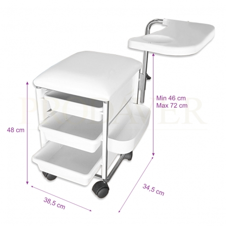 Trolley Professional Storage Trolley with 3 Drawers Multi-purpose Space Saving Trolley for Bathroom Home Work, funerary