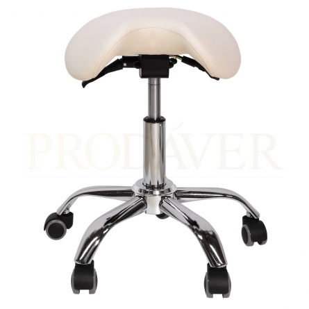 Saddle stool with erogonomic front side