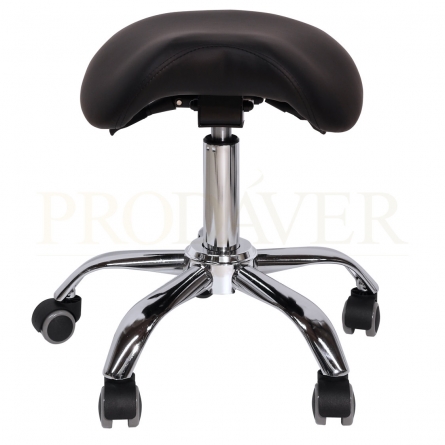 Saddle stool with erogonomic front side