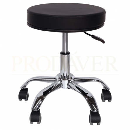 Banco de escritório com 11 cm de espessura sobre rodas Banco giratório ajustável Banco de couro PU Banco de salão de beleza preto