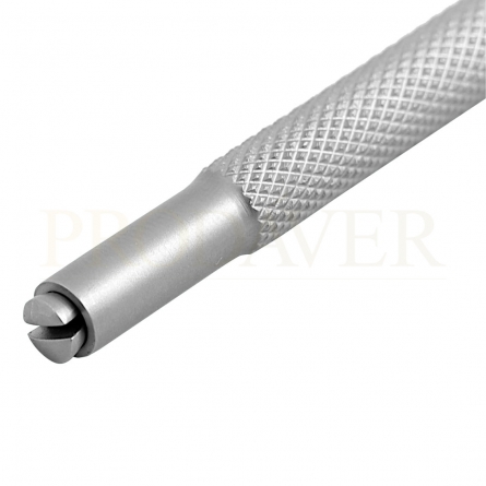 outro detalhe do cabo de encaixe para lâminas de bisturi de bico