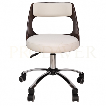 Rolling Stool Chair with Smooth-rolling Dual-wheel casters, Comfortable Cushioned Backrest, Swivel Seat, Heavy Duty Hydraulic Height Adjustable,Sturdy and Durable, cream colour