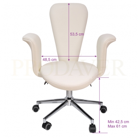 Dimensões de cadeira preta com costas altas. Black high-back chair dimensions.