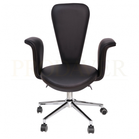 Office Chair, Desk Computer Chair, Ergonomic Home Office Chair, Tilt Function, Height Adjustable, Padded Armrests, PU Surface, Black