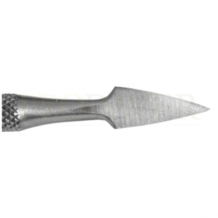 The tip is used to clean around the nail or under the front of the nail.