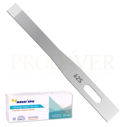 Lâmina de bisturi de bico são mais frequentemente utilizadas para cortar ou remover pele.