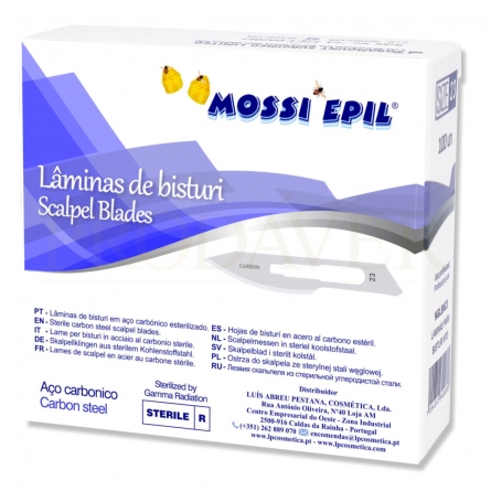 Caixa de lâminas de bisturi nr 23 para funerárias